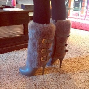 Ami Clubwear high heel boots with fir